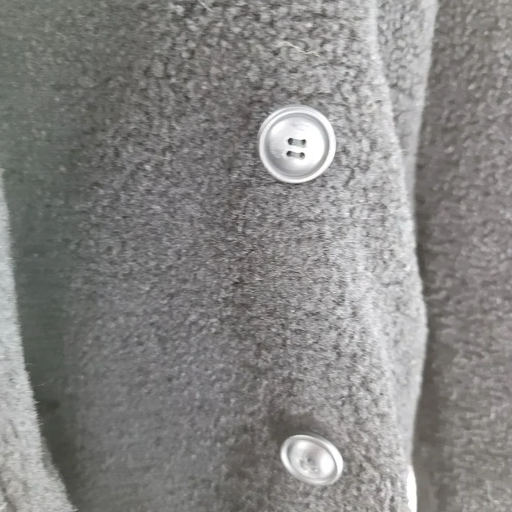 Unbranded oversized teddy bear plush pea coat black